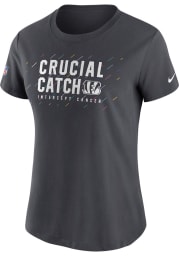 Nike Cincinnati Bengals Womens Charcoal Crucial Catch Short Sleeve T-Shirt