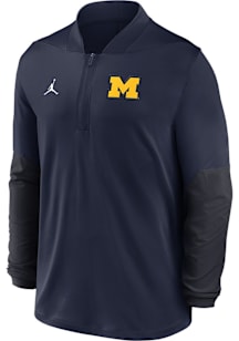 Mens Michigan Wolverines Blue Nike Dri-Fit Medium Weight Jacket
