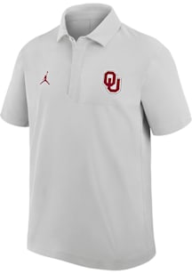 Nike Oklahoma Sooners Mens Ash Dri-Fit Short Sleeve Polo