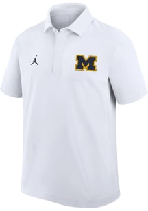 Nike Michigan Wolverines Mens White Dri-Fit Short Sleeve Polo