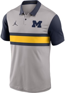 Mens Michigan Wolverines Blue Nike Vapor Short Sleeve Polo Shirt