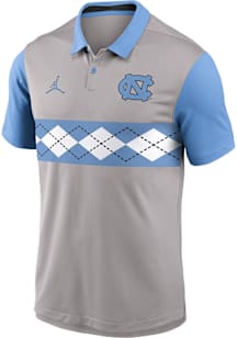Nike North Carolina Tar Heels Mens Grey Vapor Short Sleeve Polo