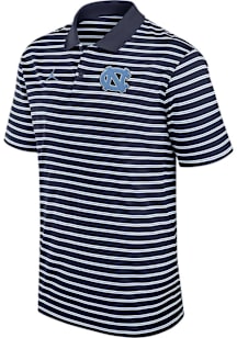 Nike North Carolina Tar Heels Mens Navy Blue Striped Short Sleeve Polo