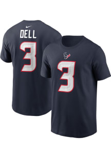 Tank Dell Houston Texans Navy Blue Home Short Sleeve Player T Shirt