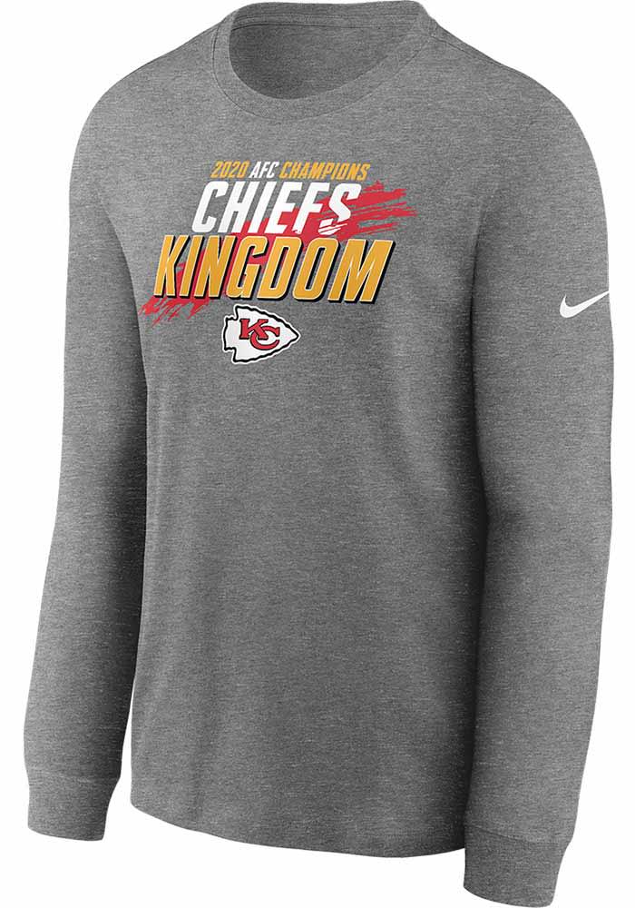 Nike Kansas City Chiefs Grey 2020 Conference Champions Local Long Sleeve T Shirt