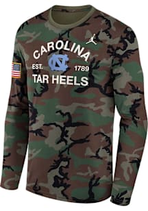 Nike North Carolina Tar Heels Olive Military Appreciation Jordan Dri-FIT Long Sleeve T Shirt