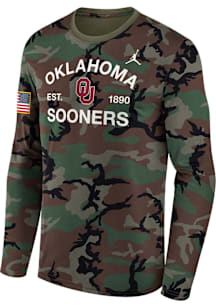 Nike Oklahoma Sooners Olive Military Appreciation Jordan Dri-FIT Long Sleeve T Shirt