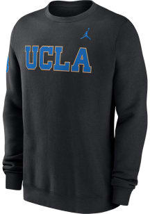 Mens UCLA Bruins Black Nike Club Fleece Crew Sweatshirt