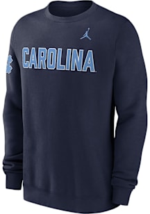Nike North Carolina Tar Heels Mens Navy Blue Club Fleece Long Sleeve Crew Sweatshirt