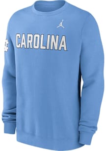 Nike North Carolina Tar Heels Mens Light Blue Club Fleece Long Sleeve Crew Sweatshirt