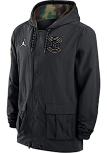 Mens Michigan Wolverines Black Nike Military Appreciation Jordan Dri-FIT Light Weight Jacket