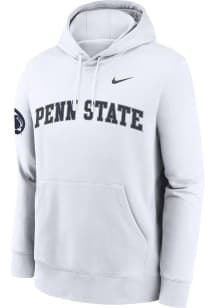 Mens Penn State Nittany Lions White Nike Club Fleece Hooded Sweatshirt