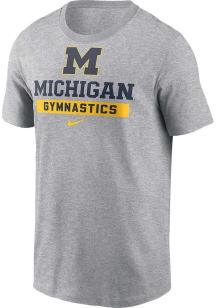 Michigan Wolverines Grey Nike Cotton Short Sleeve T Shirt