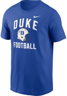 Nike Duke Blue Devils Blue Football Helmet Short Sleeve T Shirt