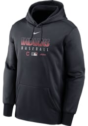 Nike Cleveland Indians Mens Navy Blue Authentic Therma Hood