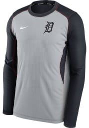 Nike Detroit Tigers Mens Grey Raglan Crew Long Sleeve Sweatshirt