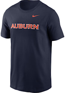 Nike Auburn Tigers Navy Blue Wordmark Short Sleeve T Shirt
