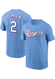 Marcus Semien Texas Rangers Light Blue Name And Number Short Sleeve Player T Shirt