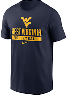 Nike West Virginia Mountaineers Navy Blue Volleyball Short Sleeve T Shirt