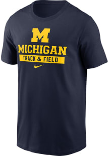Michigan Wolverines Blue Nike Cotton Short Sleeve T Shirt