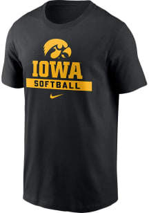 Iowa Hawkeyes Black Nike Softball Short Sleeve T Shirt