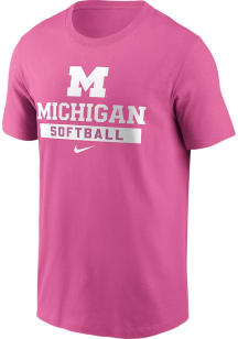 Michigan Wolverines White Nike Softball Short Sleeve T Shirt
