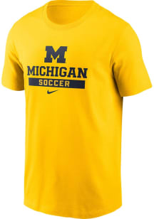 Michigan Wolverines Yellow Nike Soccer Short Sleeve T Shirt