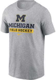 Michigan Wolverines Grey Nike Cotton Short Sleeve T Shirt