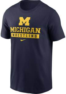Michigan Wolverines Blue Nike Cotton Short Sleeve T Shirt