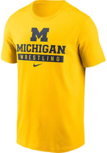Michigan Wolverines Yellow Nike Cotton Short Sleeve T Shirt