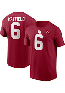 Oklahoma Sooners Cardinal Nike Name and Number Short Sleeve Player T Shirt