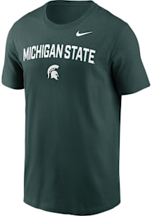 Nike Michigan State Spartans Green Stacked Logo Short Sleeve T Shirt