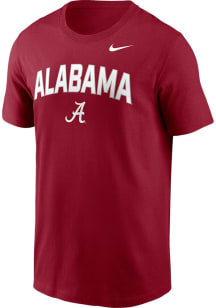 Nike Alabama Crimson Tide Crimson Stacked Logo Short Sleeve T Shirt