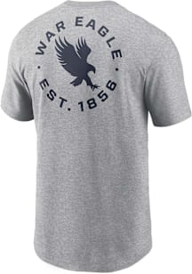 Nike Auburn Tigers Grey Cotton Two Hit Short Sleeve T Shirt