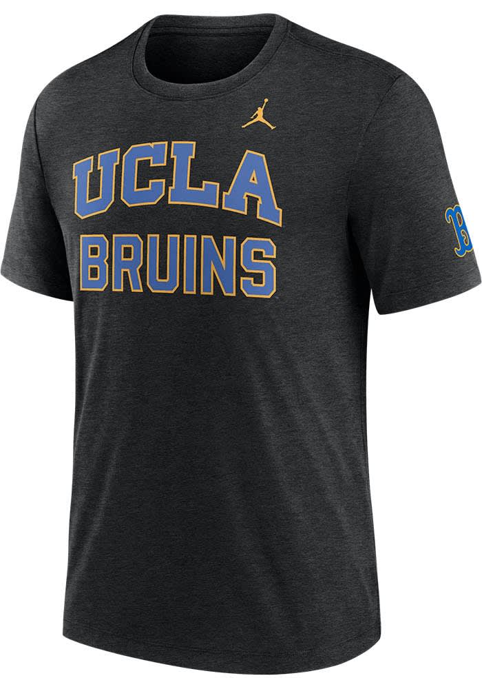 UCLA バスケットボール クロップドTシャツ Nike UCLA Bruins HEATHER BLACK Triblend Short Sleeve Fashion T
