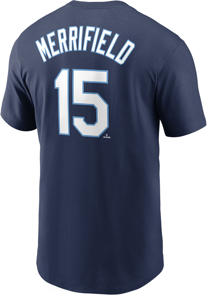 Whit Merrifield Kansas City Royals Navy Blue Name Number Short Sleeve Player T Shirt