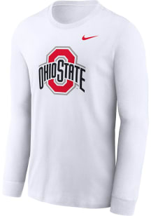 Mens Ohio State Buckeyes White Nike Primary Logo Tee