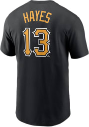 Ke'Bryan Hayes Pittsburgh Pirates Black Name And Number Short Sleeve Player T Shirt