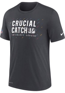 Nike Cincinnati Bengals Grey CRUCIAL CATCH Short Sleeve T Shirt