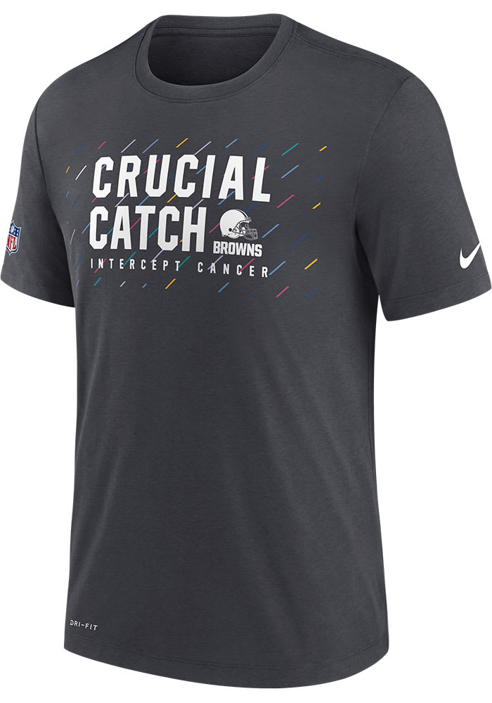 Nike Cleveland Browns Grey CRUCIAL CATCH Short Sleeve T Shirt