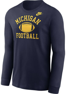 Mens Michigan Wolverines Blue Nike Cotton Tee