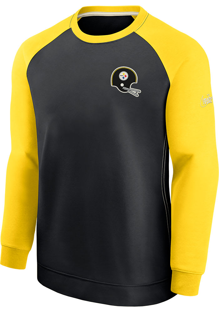 Nike Pittsburgh Steelers Mens Black RAGLAN Long Sleeve Fashion Sweatshirt