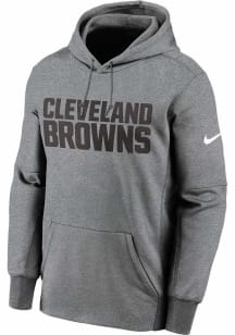 Nike Cleveland Browns Mens Grey WORDMARK THERMA Hood