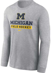 Mens Michigan Wolverines Grey Nike Cotton Tee