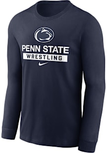 Nike Penn State Nittany Lions Navy Blue Cotton Long Sleeve T Shirt