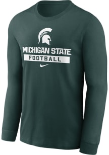 Mens Michigan State Spartans Green Nike Cotton Tee
