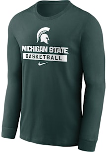 Nike Michigan State Spartans Green Basketball Long Sleeve T Shirt