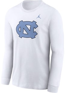 Nike North Carolina Tar Heels White Primary Logo Long Sleeve T Shirt