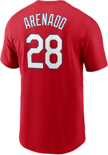 Nolan Arenado St Louis Cardinals Red Name And Number Short Sleeve Player T Shirt