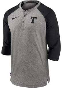 Nike Texas Rangers Grey Lightweight Flux Long Sleeve Fashion T Shirt